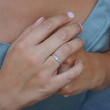 Tiny Silver Band Heart Ring