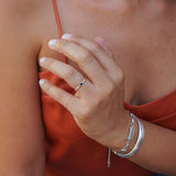 Tiny Silver Band Heart Ring