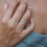 Tiny Silver Band Heart Ring