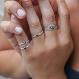 Tiny Silver Band Heart Ring