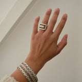 Silver Geometric Ring
