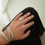 Silver Geometric Ring