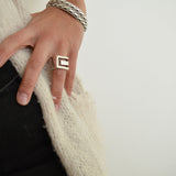 Silver Geometric Ring