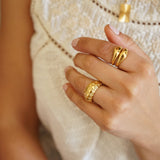 Gold Geometric Ring