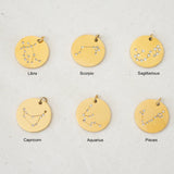 Gold Zodiac Sign Pendant Necklace