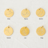 Gold Zodiac Sign Pendant Necklace