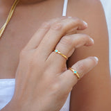 Tiny Band Gold Star Pinky Ring