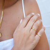 Tiny Band Gold Star Pinky Ring