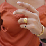 Tiny Band Gold Star Pinky Ring