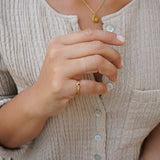 Tiny Band Gold Star Pinky Ring