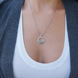 Silver Ethnic Pendant with Black/Turquoise Enamel