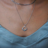 Silver Ethnic Pendant with Black/Turquoise Enamel