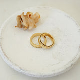Gold Double Bead Band Ring