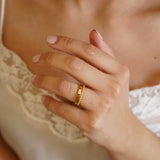 Gold Double Bead Band Ring