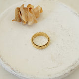 Gold Double Bead Band Ring
