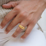 Gold Lines Croissant Ring