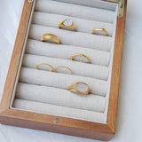 Gold Lines Croissant Ring