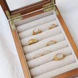 Gold Lines Croissant Ring