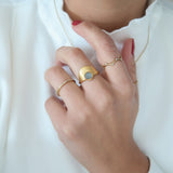 Thin 18K Gold Plated CZ Band Ring