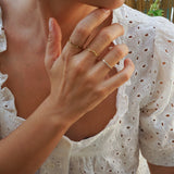 Thin 18K Gold Plated CZ Band Ring