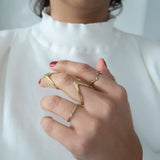 Thin 18K Gold Plated CZ Band Ring