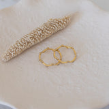 Thin Branch CZ Gold Stacking Ring - 18K Gold Plated Stainless Steel Band