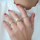 Thin 18K Gold Plated CZ Band Ring