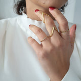 Thin 18K Gold Plated CZ Band Ring