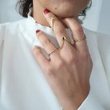 Thin 18K Gold Plated CZ Band Ring