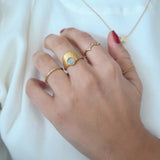 Thin 18K Gold Plated CZ Band Ring