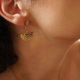 Gold Flower Dangling Earrings and Studs
