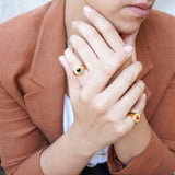Gold HEART Ring with Red/Black Enamel