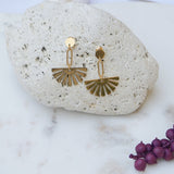 Gold Flower Dangling Earrings and Studs