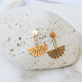 Gold Flower Dangling Earrings and Studs