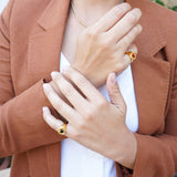 Gold HEART Ring with Red/Black Enamel