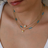 Gold Colourful Chain Necklace
