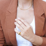 Gold HEART Ring with Red/Black Enamel