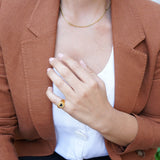 Gold HEART Ring with Red/Black Enamel