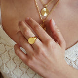 Gold Classic Round Signet Ring