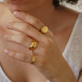 Gold Classic Round Signet Ring