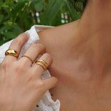 Thin Bamboo Stainless Steel Ring