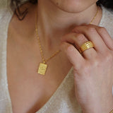 Gold Braided Croissant Ring