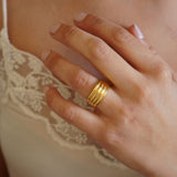 Gold Braided Croissant Ring