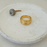 Gold Braided Croissant Ring