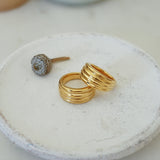 Gold Braided Croissant Ring