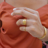 Gold Braided Croissant Ring