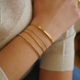 Gold ID Tag Chain Bracelet with Smart Bead
