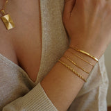 Gold ID Tag Chain Bracelet with Smart Bead