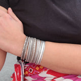 Silver Engraved Wheat Symbol Cuff