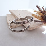 Silver Engraved Wheat Symbol Cuff
